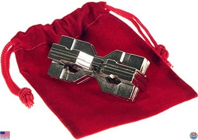 Hourglass Hanayama Level 6 Brain Teaser Puzzle - 2019 Edition with RED Pouch!
