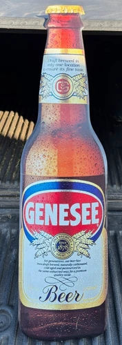 Vintage - Genesee Beer - Tin Metal Embossed Sign - Beer Bottle - Man Cave