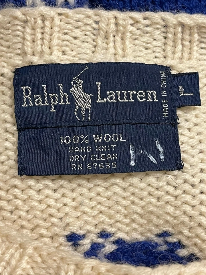 Suéter de Invierno Ralph Lauren 100% Lana Tejido a Mano Reno - Para Mujer Talla L/XL Foto 2 de 4