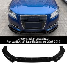 Spoilerschwert Frontspoiler Lippe Glanz Schwarz für Audi A3 8PA Facelift 2008-12