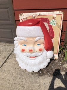 Vintage 36" Empire Christmas Santa Face Head Blow Mold With Box