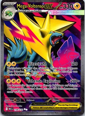 Mega Voltenso ex Ultra Rare ME01: Mega Evolution 158/132 NM Deutsch Pokemon Kar