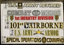 41 Military Decal Window Applications 14.0" x 2.0" 6 Styles Mitchell Proffitt Co