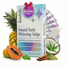 Teeth Whitening Strips - Peroxide-Free, Enamel-Safe, Gentle Stain Removal