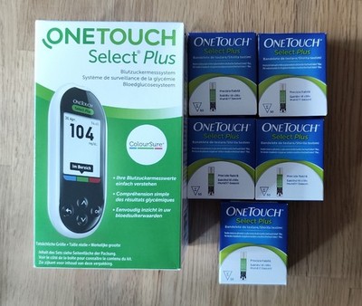 One Touch Select Plus Testgerät +5x  50 Stück (250Stück) Blutzuckerteststreifen