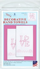 Jack Dempsey Stamped Decorative Hand Towel Pair 17"X28"-Love - 2 Pack