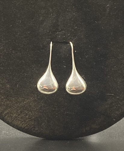 Vintage Jondell Sterling Silver Puffy Garlic Bulb Teardrop Earrings 925 Mexico