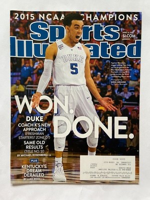 Sports Illustrated Magazine 4/13/2015 Tyus Jones Duke 2015 Champions W/ Label
