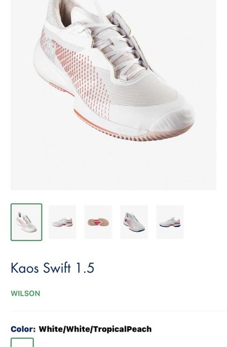 Wilson Donna Kaos Swift 1.5 Taglia 9.5 Bianco/Tropical Peach Nuovo Con Scatola! Vedi Desc - Foto 10 di 11