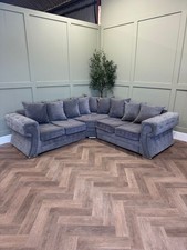 Grey Verona Scatter Back Corner Sofa โ Delivery Included