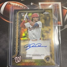 2025 Topps Chrome Gilded Gold Refractor Dylan Crews RC AUTO 35/99 Nationals