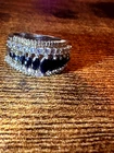 Vintage 925 Silver - Blue Simulated Sapphire Ring - Size 6