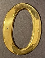 Vintage Brass House Number 0   6  x 4  Solid Brass Address Plaque