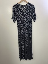 Vtg 90s Romantic Cottage Boho Prairie Whimsigoth Floral Maxi Dress M Victorian