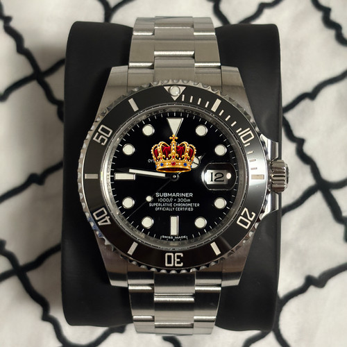 1/1 40mm Automatic Dive Watch Black Ceramic Bezel Luminous Oyster Bracelet