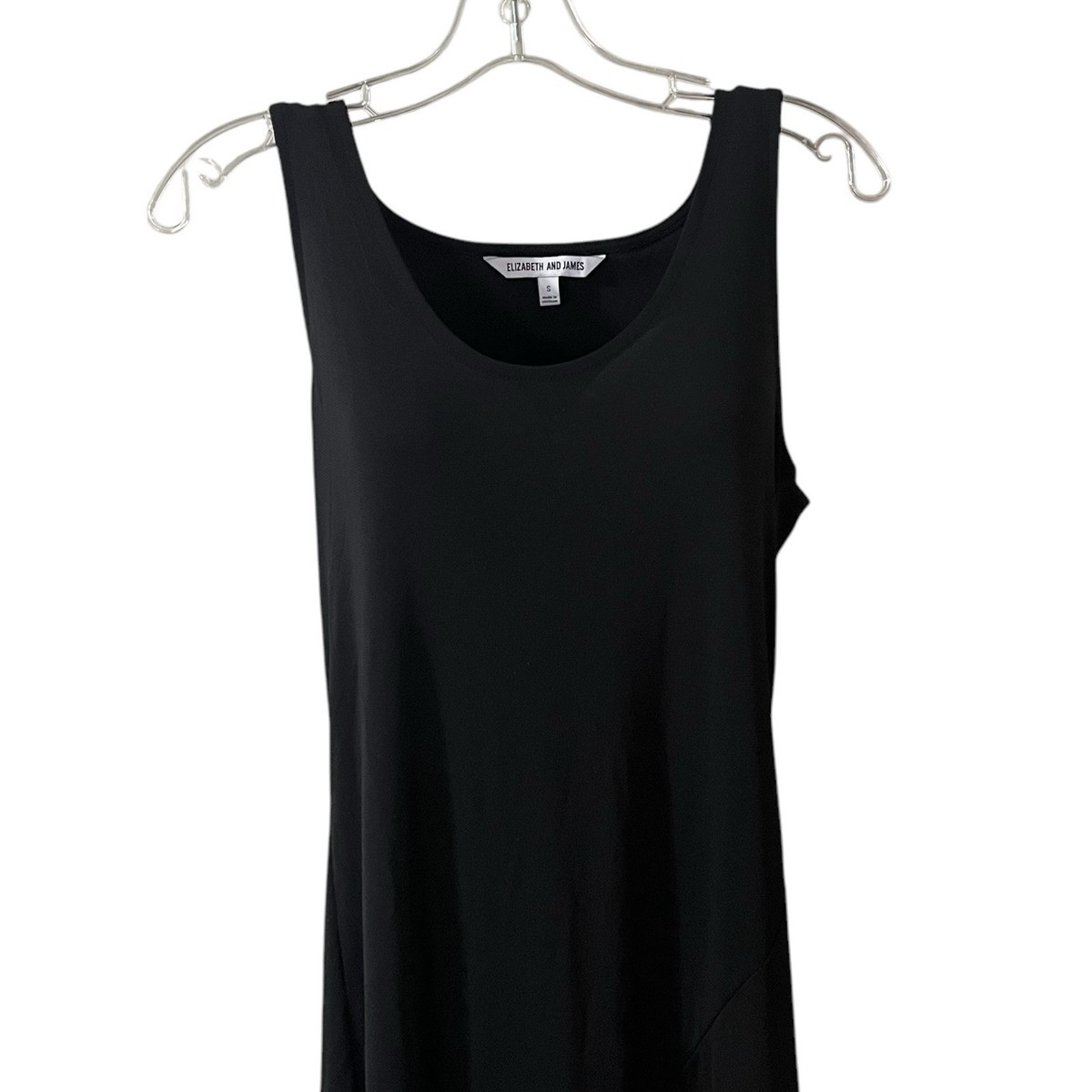 Elizabeth and James Maxi Dress Size Small Black Liquid Travel Knit  Sleeveless