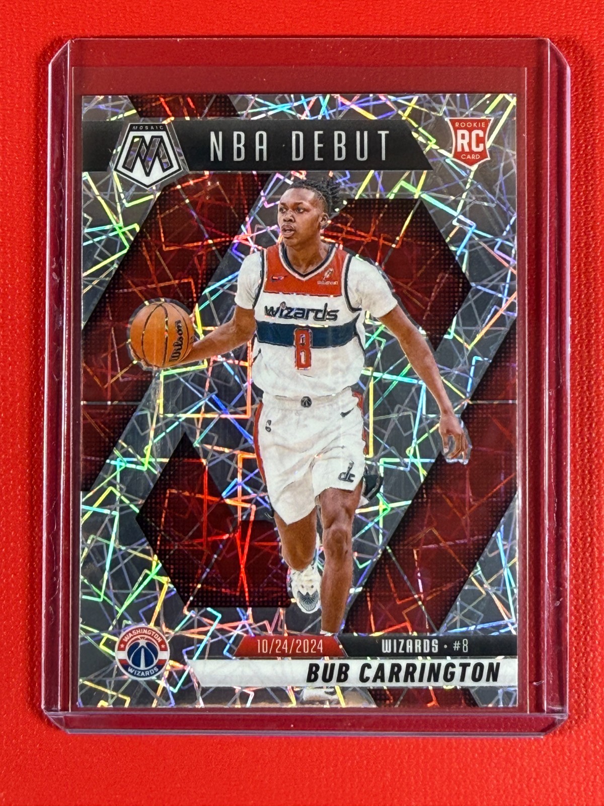 2024-25 Panini Mosaic Bub Carrington #259 Silver Laser Prizm Rookie RC