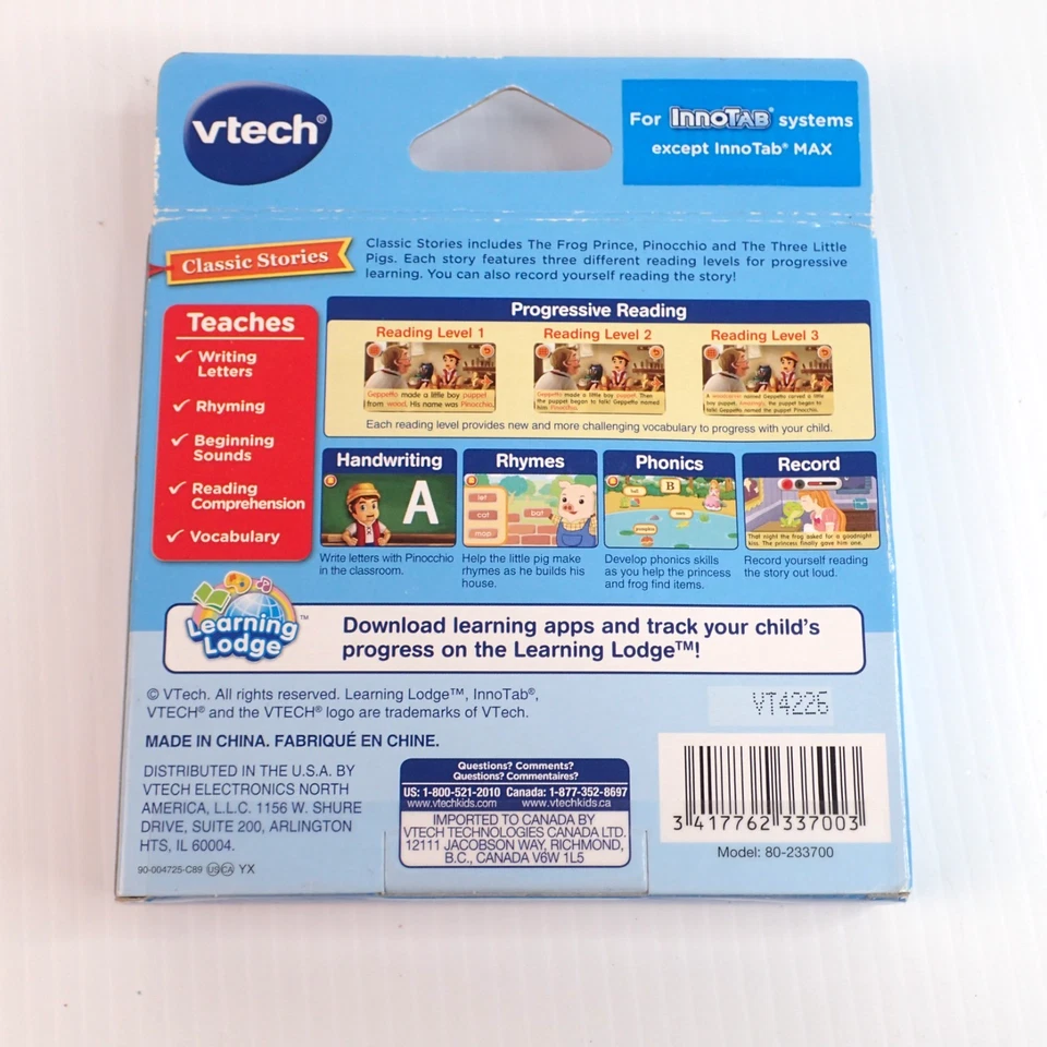 Vtech Innotab Classic Stories Learning Cartridge Reading Pre-K - K - Image 2 of 4