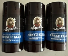 Dr. Squatch Fresh Falls 2.65 oz Full Size Men's Natural Deodorant NEW Lot Of 3