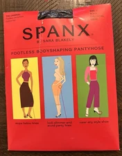 Spanx Footless Bodyshaping Pantyhose Black Size C Control Top