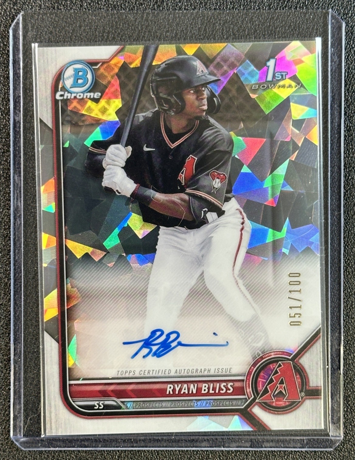 RYAN BLISS 2022 BOWMAN CHROME #CPA-RB 1ST PROSPECT AUTO ATOMIC REFRACTOR 51/100