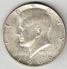 1966 Kennedy 40% Silver Half Dollar