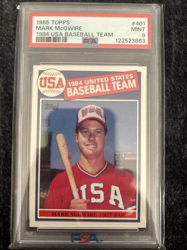 1985 Topps Mark McGwire ROOKIE PSA 9 MINT #401 RC USA Baseball Team Centered