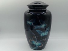 Butterfly Beautiful Sky Blue 10 Inch Keepsake Urn For Human Or Pet Ashes