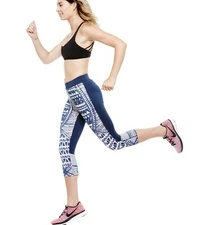 Janji Body Map run for Kenya dark blue print Capris - XS - retail $74 