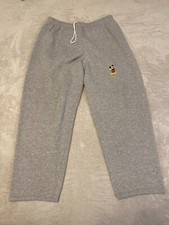 Vintage 90s Disney Sweatpants Mens Large Gray Mickey Mouse Logo Embroidered Rare
