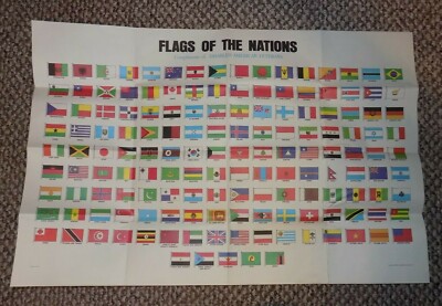 Vintage Poster -  FLAGS OF THE NATIONS - Presented by Disabled American Veterans