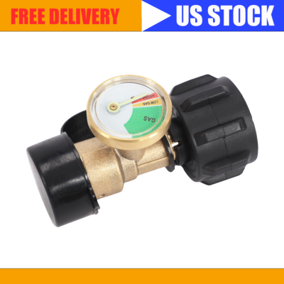 #ad #ad Propane Tank Gauge Brass Adapter w Gas Pressure Level Meter Indicator for BBQ RV $10.59