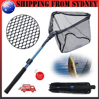 Adjustable Fishing Net Telescopic Pole Folding Landing Net Rubber - Main Image