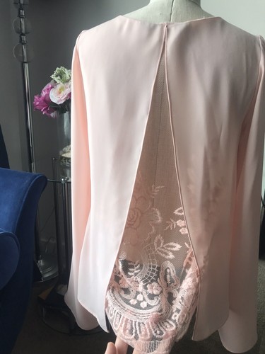 NWOT Women’s Necessary Objects Elegant Long Sleeve Blouse Top Size XS Pink - Picture 3 of 7