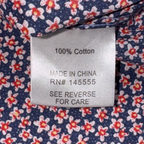 Cigar Couture Dress Shirt Men Size 2XL Long Sleeve Button Up Floral Red And Blue - Picture 11 of 18
