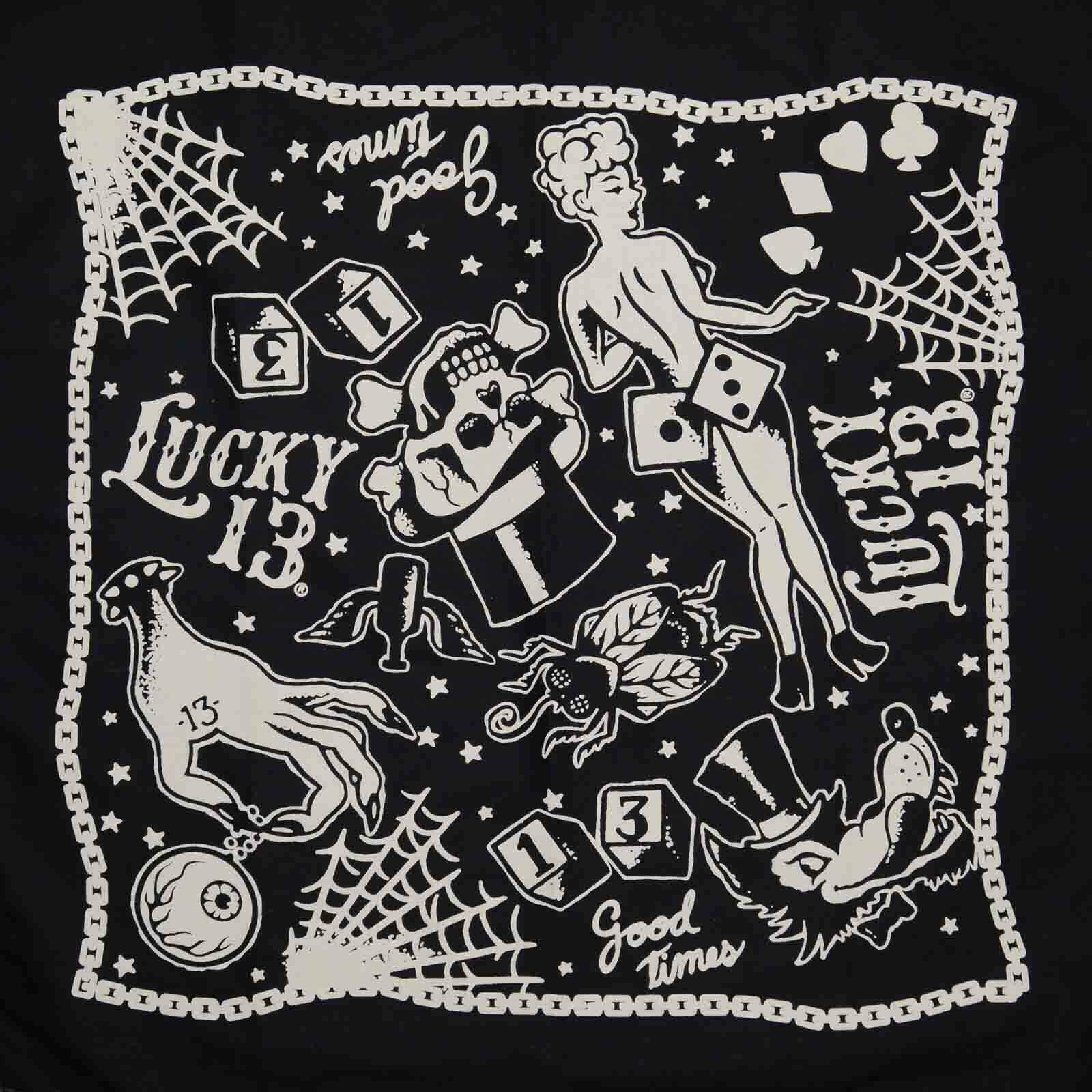 Lucky 13 High Roller Bandana Rockabilly Tattoo Punk Retro Gamble Kustom Biker