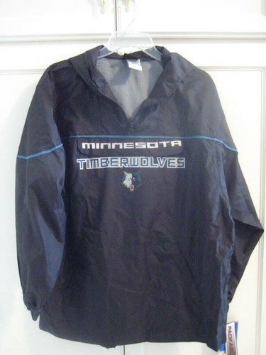 YOUTH LG 14/16~MINNESOTA TIMBERWOLVES LOGO PACKABLE WIND BREAKER~RAIN JACKET~NEW - 第 1/5 張圖片