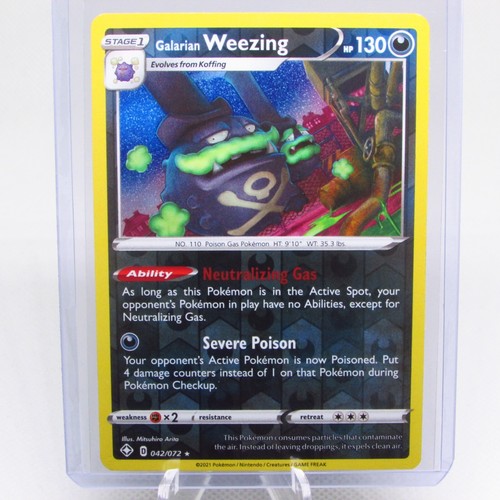 Pokemon TCG Shining Fates Galarian Weezing 42/72 Rare Reverse Holo