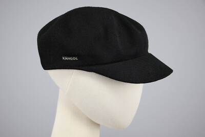 KANGOL Womens Logo Black Polyester Cap One Size Medium