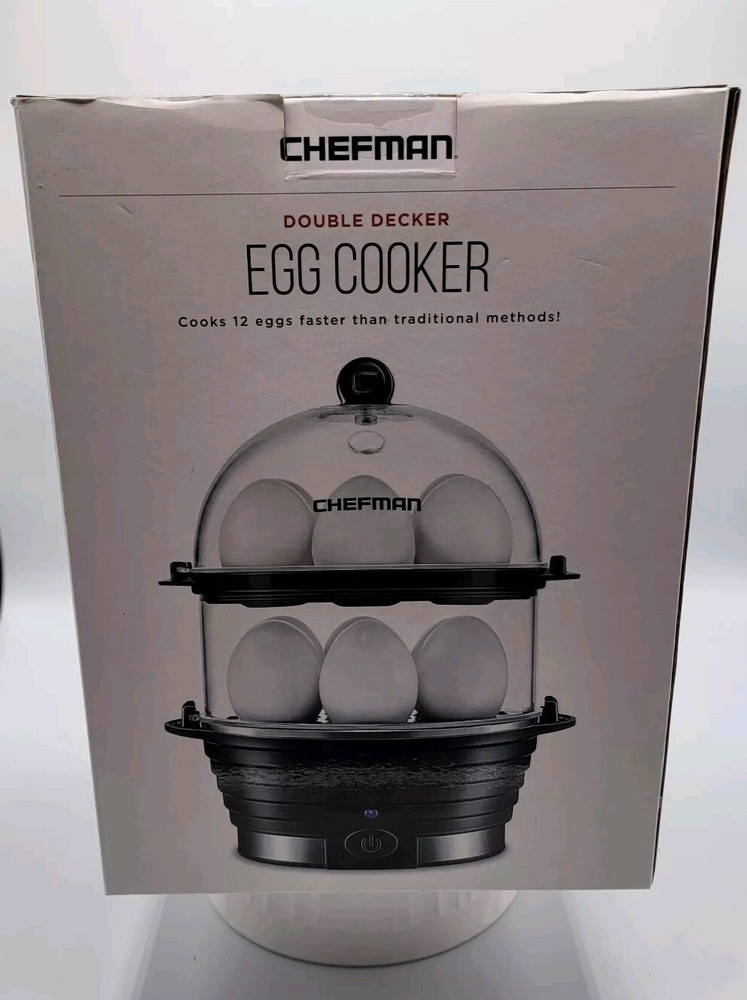 Egg Cooker Double Decker Electric. Cooks Eggs Several Ways Chefman. New Unopened