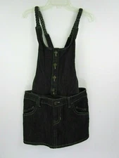 Forever Twenty One Black Denim Overall Mini Dress Size 25