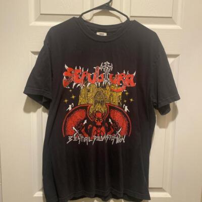 Sepultura Bestial Devastation 90s Retro Style Black T shirt Heavy cotton NH19428