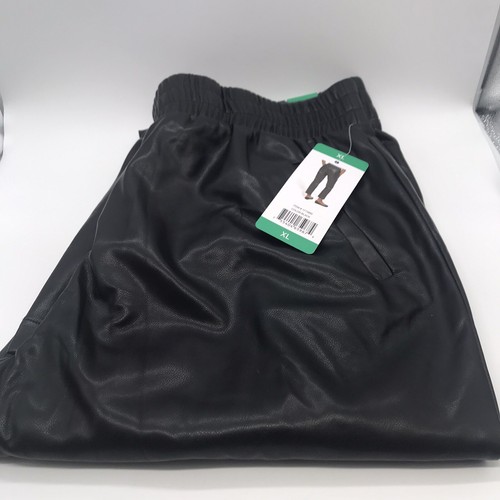NEW DKNY Jeans Womens Ladies' Faux Leather Pull-On Pants Pant Black Size XL - Bild 2 von 6