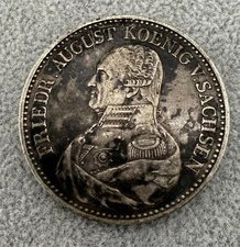 1825 German States Saxony King Friedrich August - Old Silver Thaler 27.9g*