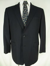 Hickey Freeman Madison Mens Navy 2 Btn Loro Piana S130s Sport Coat 42R USA Made