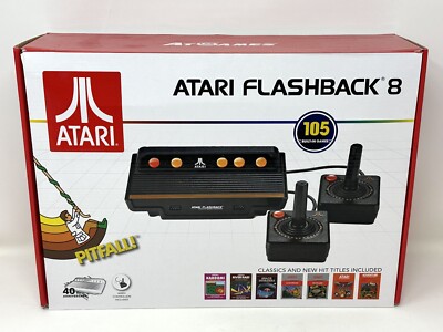 105 Games Atari Flashback 8 Black Console - Tested, Complete in Box CIB