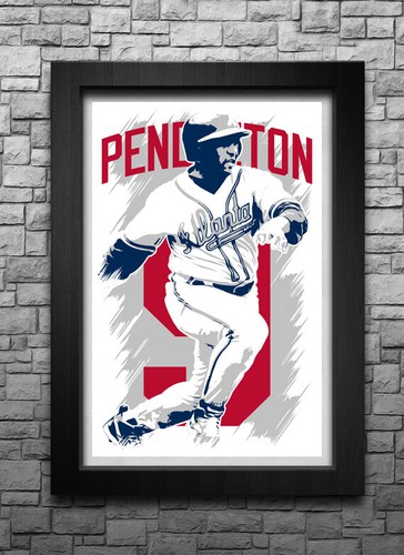 TERRY PENDLETON Kunstdruck/Poster ATLANTA BRAVES KOSTENLOSER VERSAND! TRIKOT B2G2