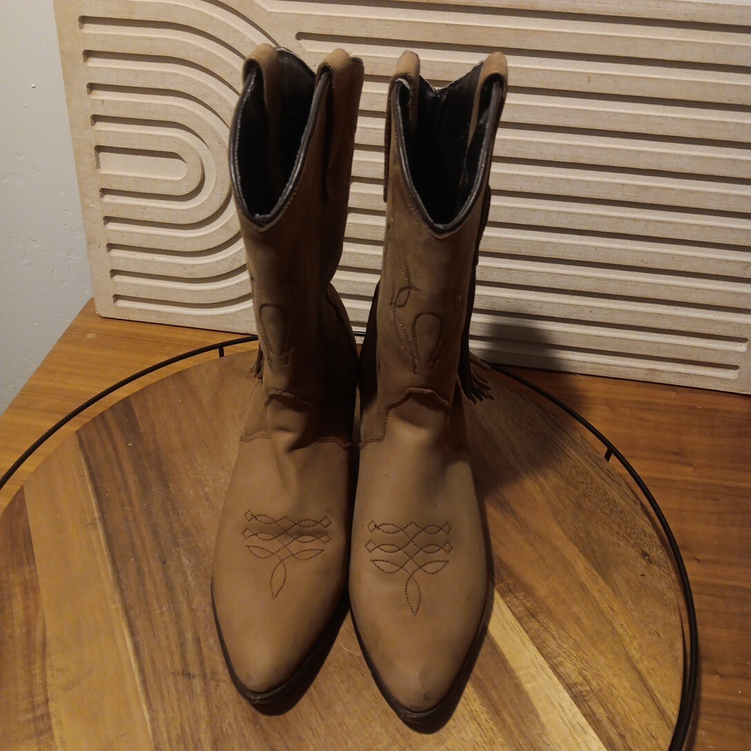 Santa Fe Boot Co Cowboy boots western brown leather women\'s sz 8 white stitching Santa Fe Boots Indiana Women main image 4