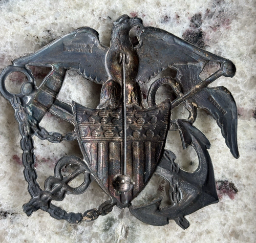 WWII U.S. Servizio Sanitario Pubblico Corpo Commissionato Visiera Cappello Insegna - Foto 2 di 8