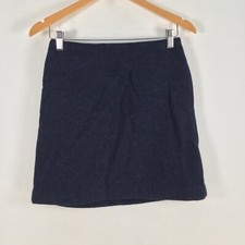 Uniqlo womens skirt size 8 navy blue A-line wool blend 083816